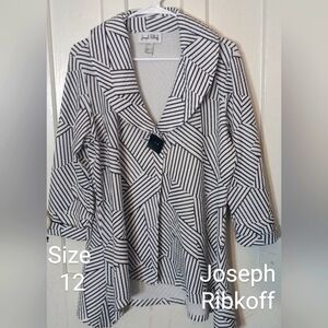 Joseph Ribkoff Black and White Striped Jacket
